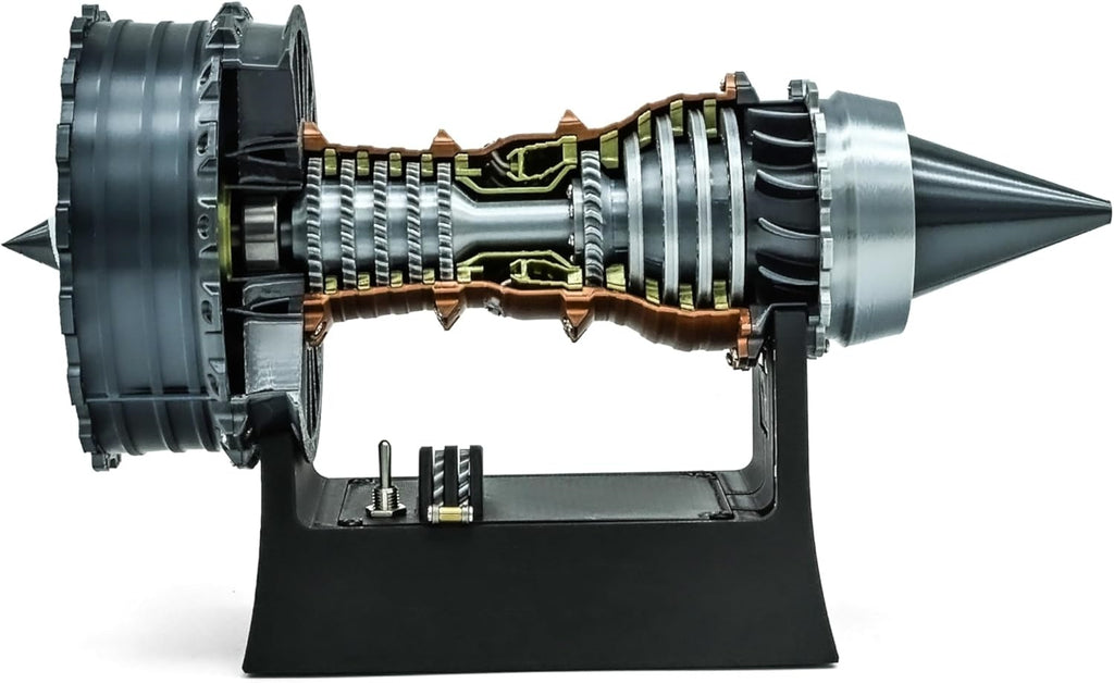 Desktop Metal Jet Engine Model – DIY Mechanical Turbofan Assembly Toy for Adults