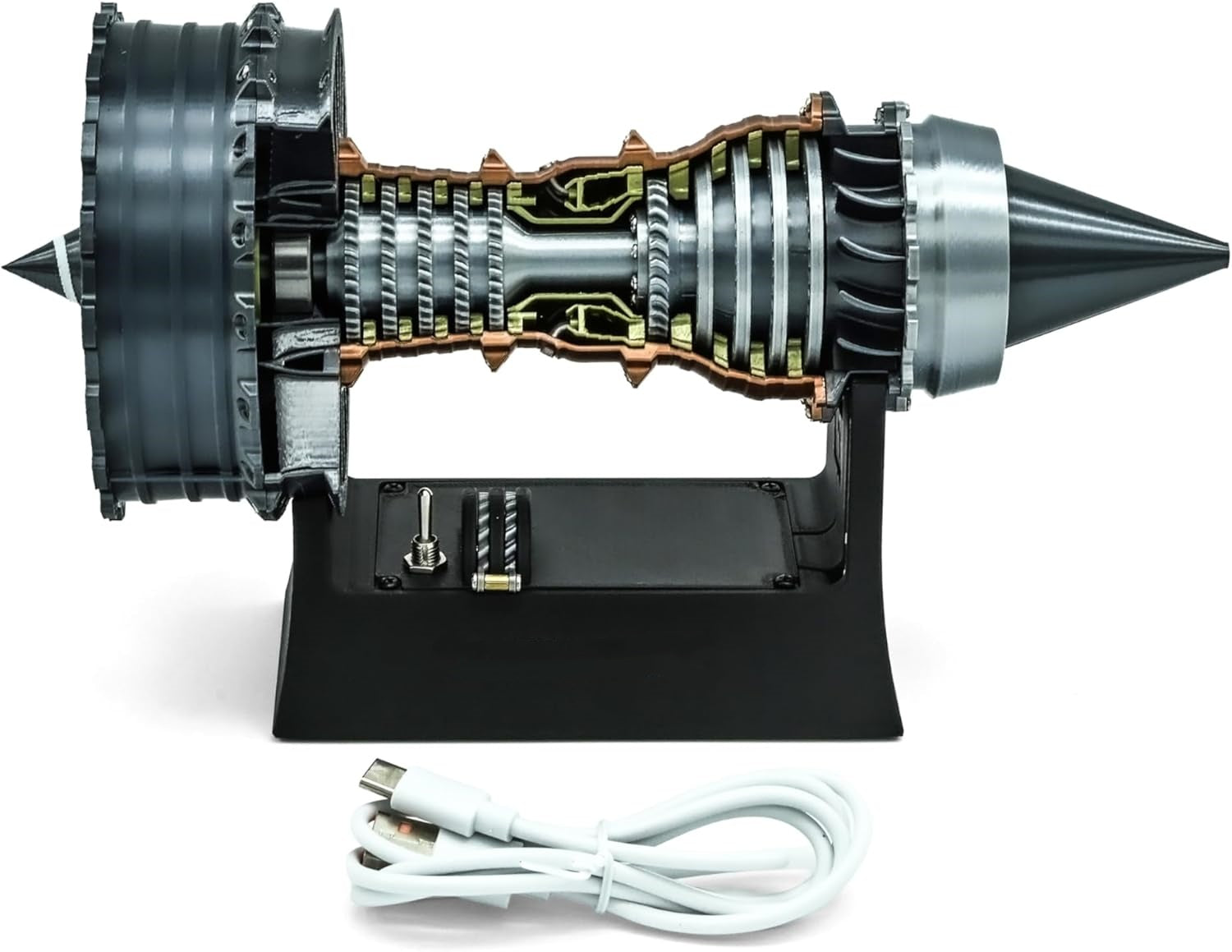 Desktop Metal Jet Engine Model – DIY Mechanical Turbofan Assembly Toy for Adults
