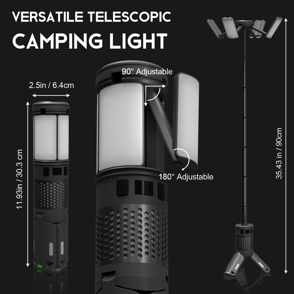 Telescopic LED Camping Light – Portable Waterproof Outdoor Lantern with Tripod Stand