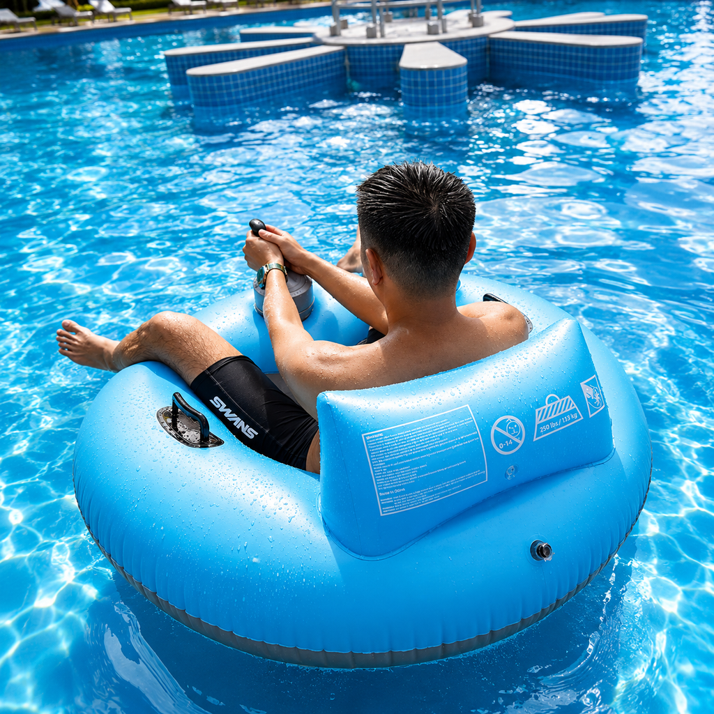 Motorized Inflatable Pool Float – Battery Powered Water Lounger Chair with Dual Propellers