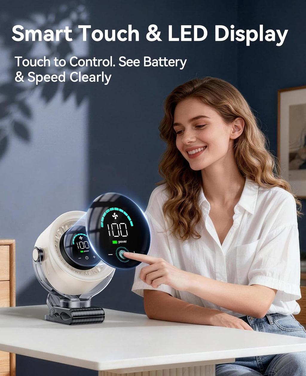 High-Speed Handheld Fan – 100-Speed Adjustable Portable Turbo Fan with Smart LED Digital Display