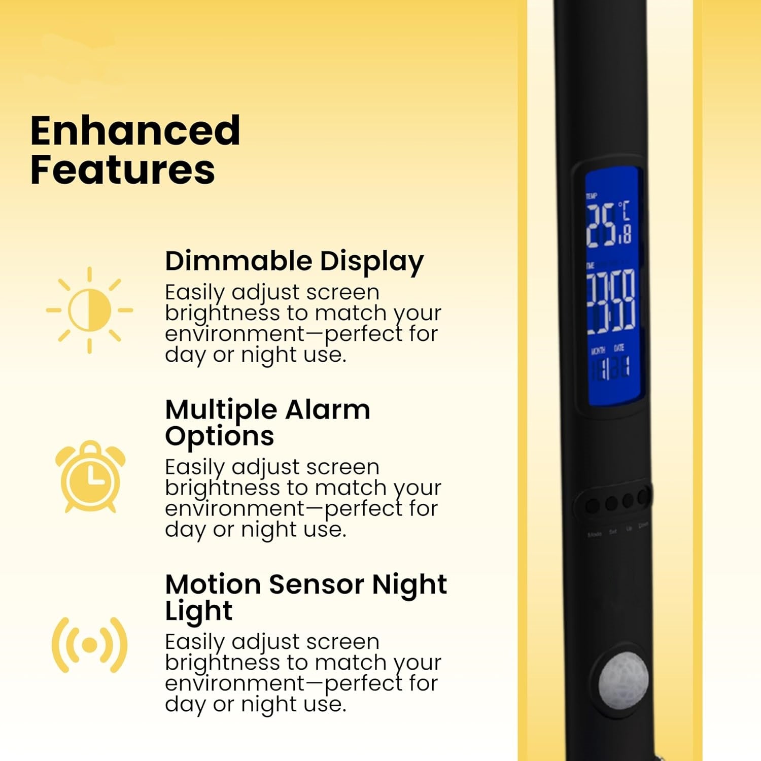 Smart LED Desk Lamp with Universal Charging Dock – Multi-Functional Wireless Charger Lamp with Calendar Display