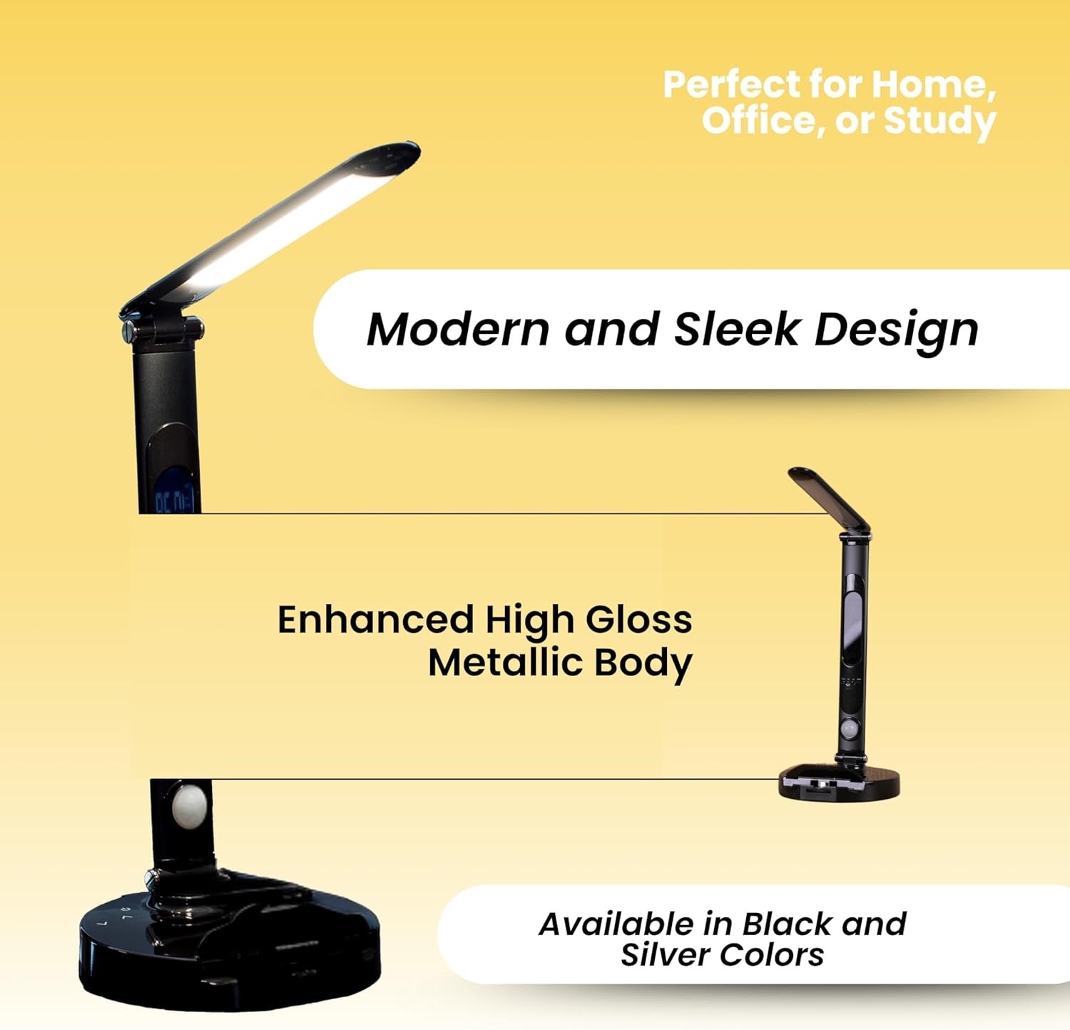 Smart LED Desk Lamp with Universal Charging Dock – Multi-Functional Wireless Charger Lamp with Calendar Display