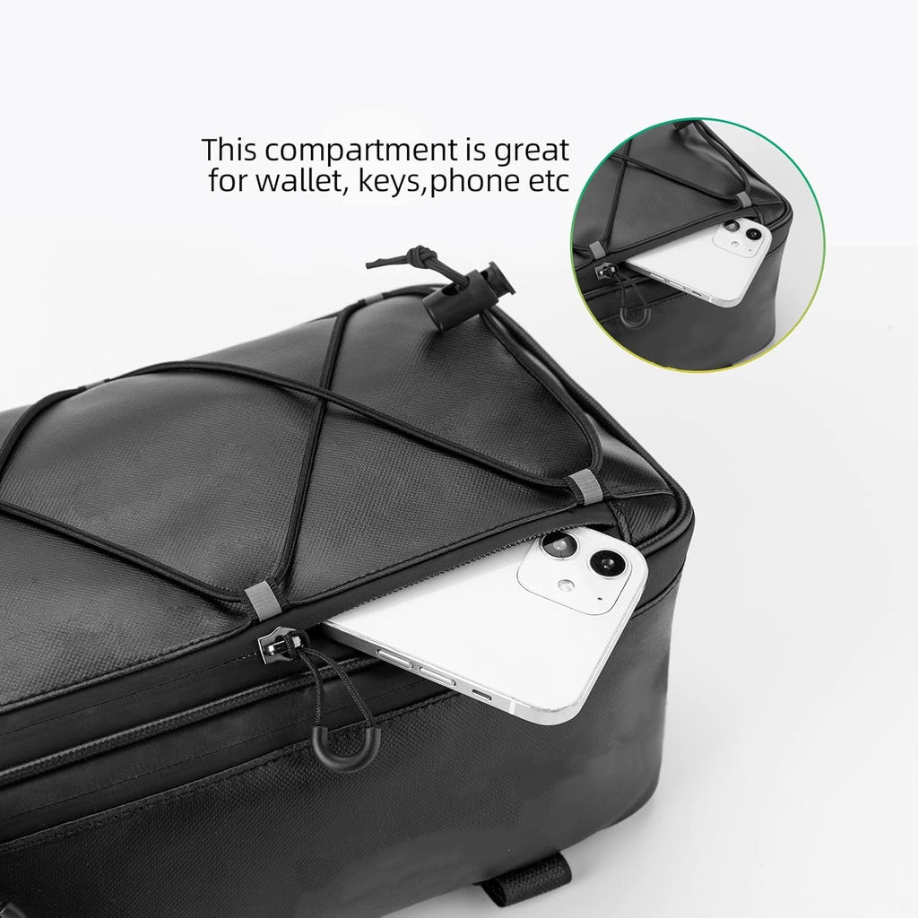 Waterproof Bicycle Seat Bag – 1.5L Bike Tail Pouch with Mesh Water Bottle Pocket