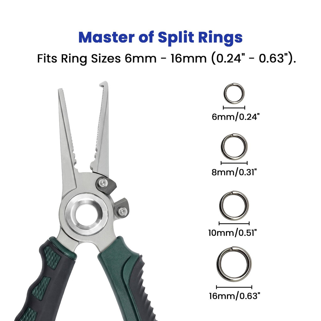 17-4 Stainless Steel Saltwater Fishing Pliers – Heavy-Duty Split Ring Tool and Braid Cutters