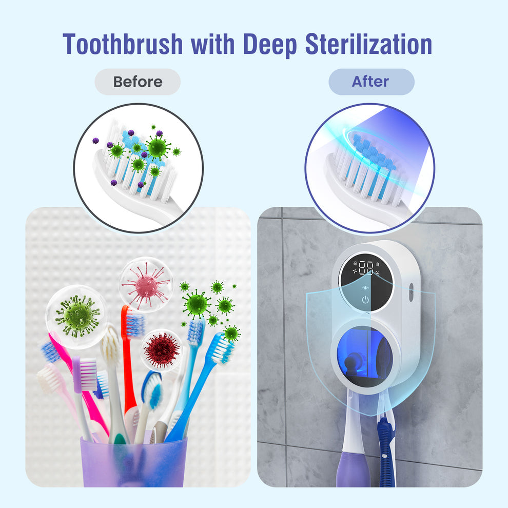 Wall-Mounted UV Toothbrush Sanitizer – Smart Automatic Sensor Sterilizer Holder for Bathroom