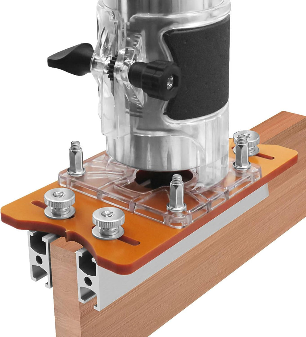 Universal Trim Router Base – Precision Slotting Jig and Guide Rail for Woodworking Laminate