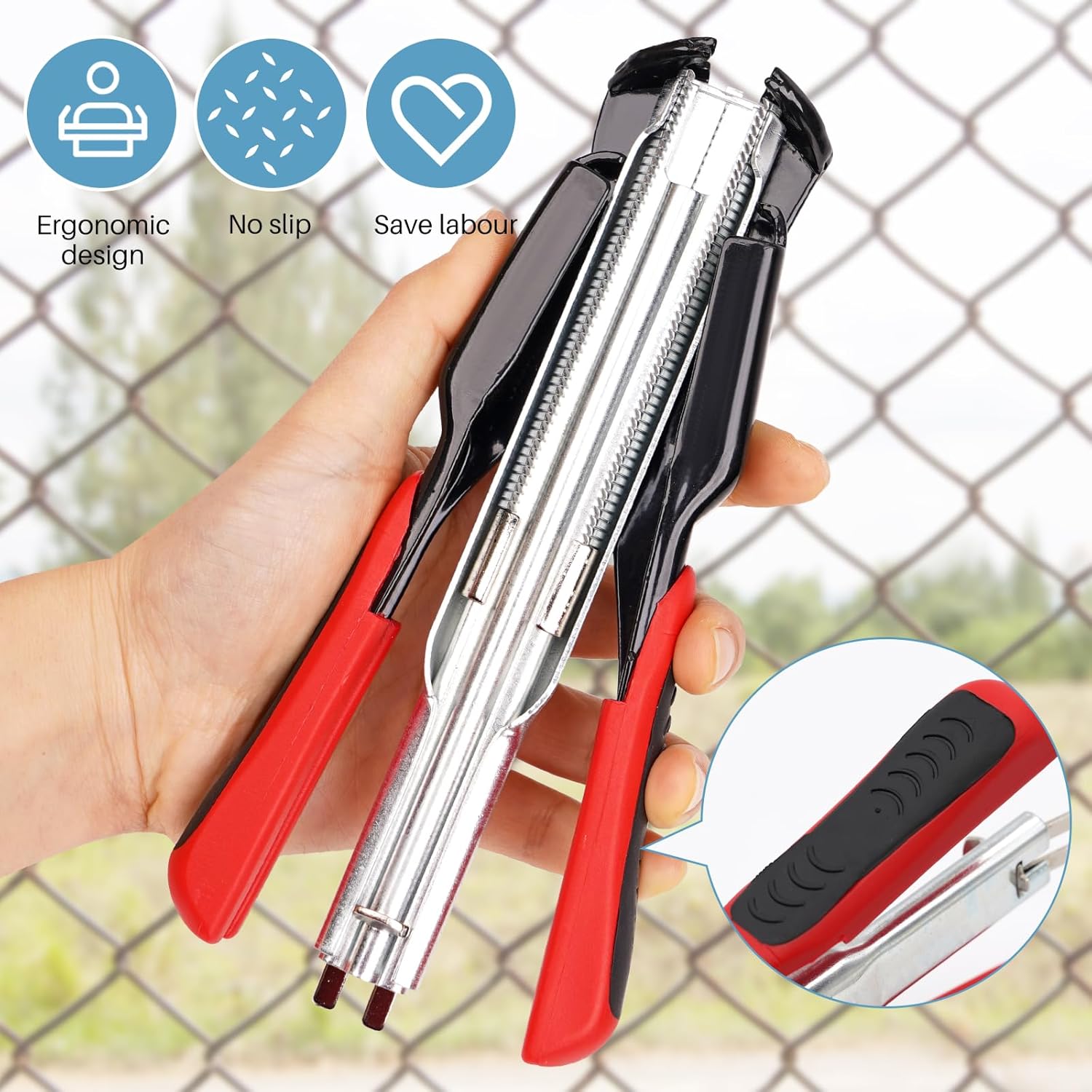 Automatic Hog Ring Plier – Continuous Feed M-Nail Fastener Tool for Fencing and Cage Assembly