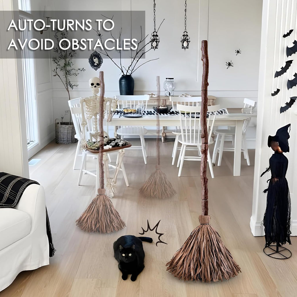 47-Inch Musical Freestanding Broomstick Prop – Halloween Motion-Activated Decor