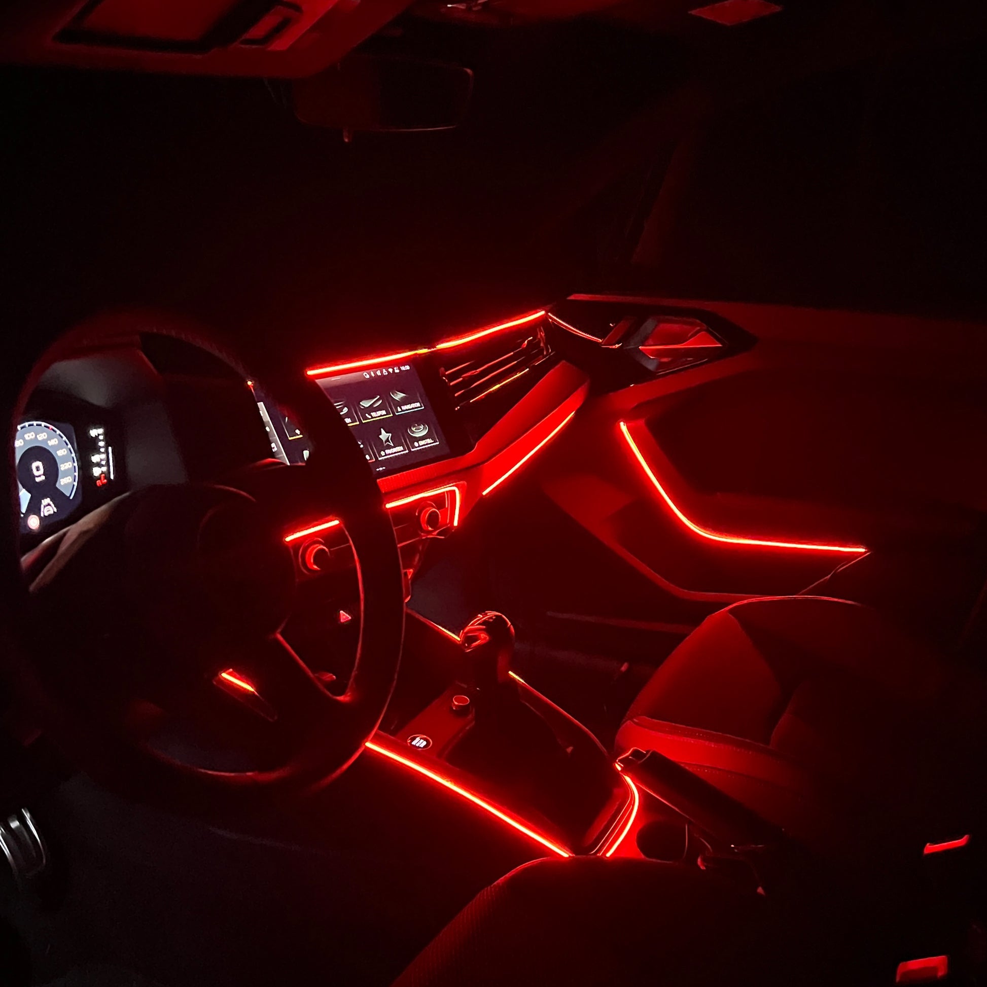 110cm USB & USB-C Car Interior Ambient Lighting Strip – RGB Atmosphere Lamp