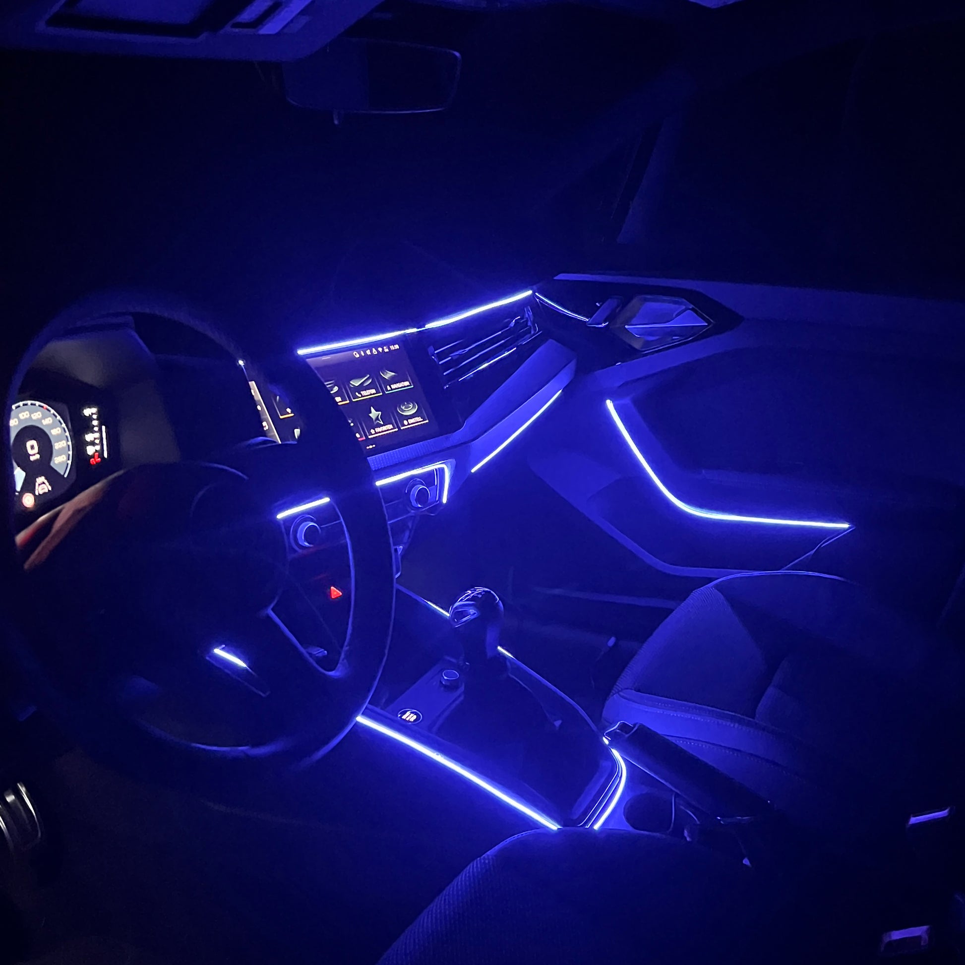 110cm USB & USB-C Car Interior Ambient Lighting Strip – RGB Atmosphere Lamp
