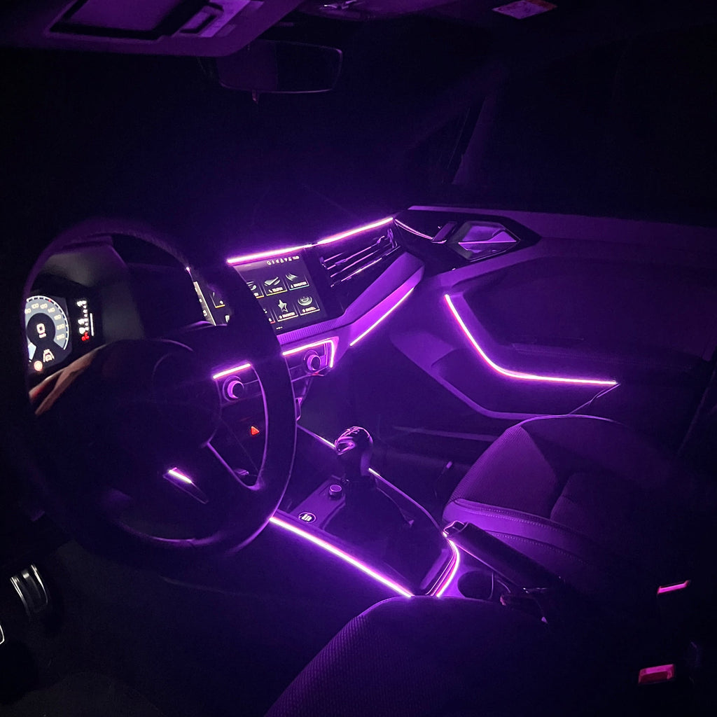 110cm USB & USB-C Car Interior Ambient Lighting Strip – RGB Atmosphere Lamp