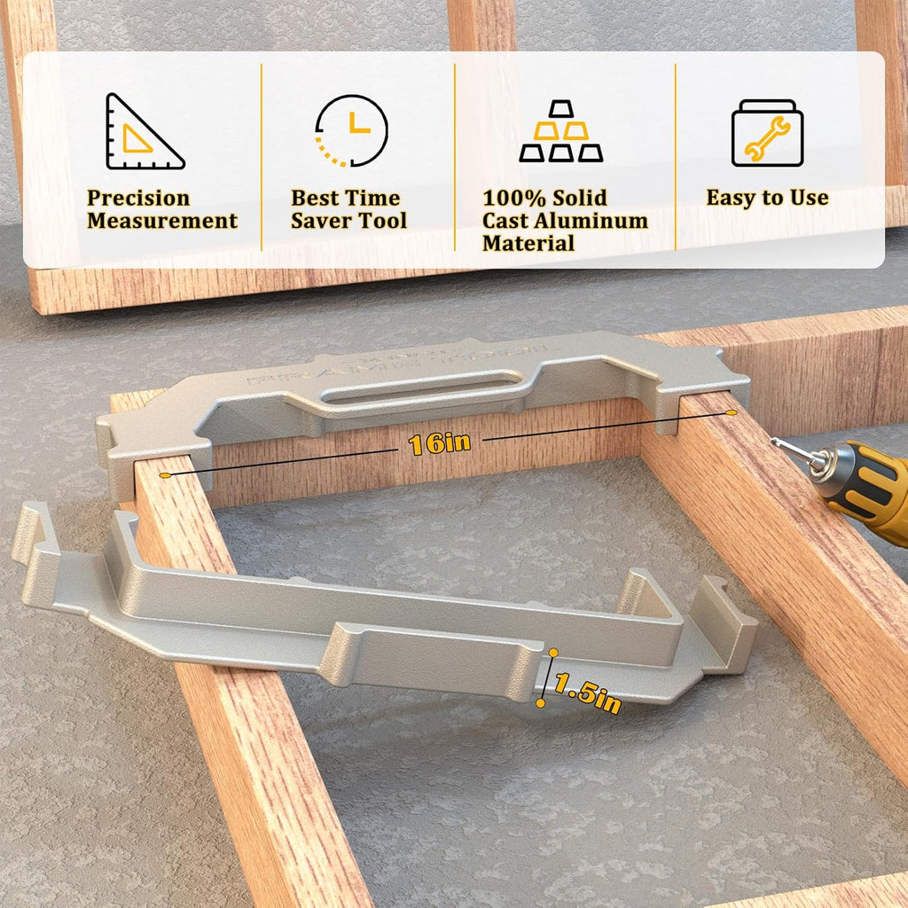 16-Inch Cast Aluminum Framing Spacing Tool – Wall Stud Layout Jig