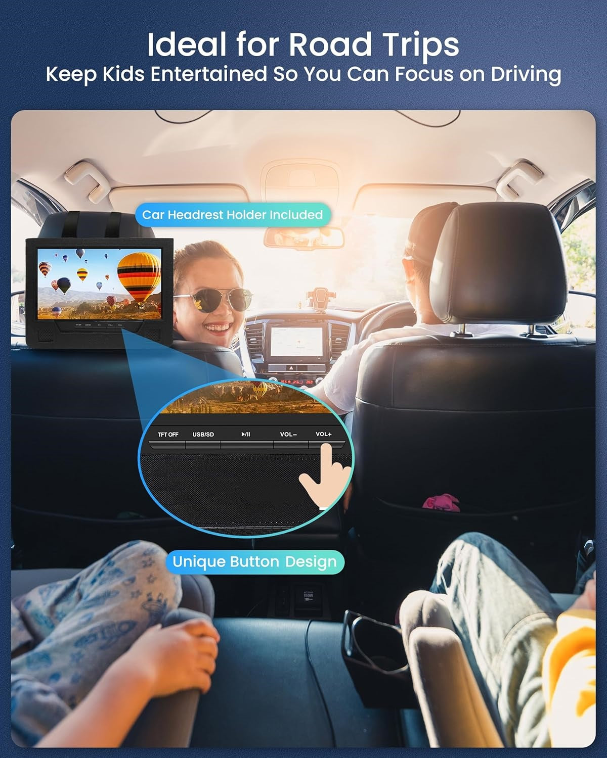 Portable Car Headrest DVD Player
