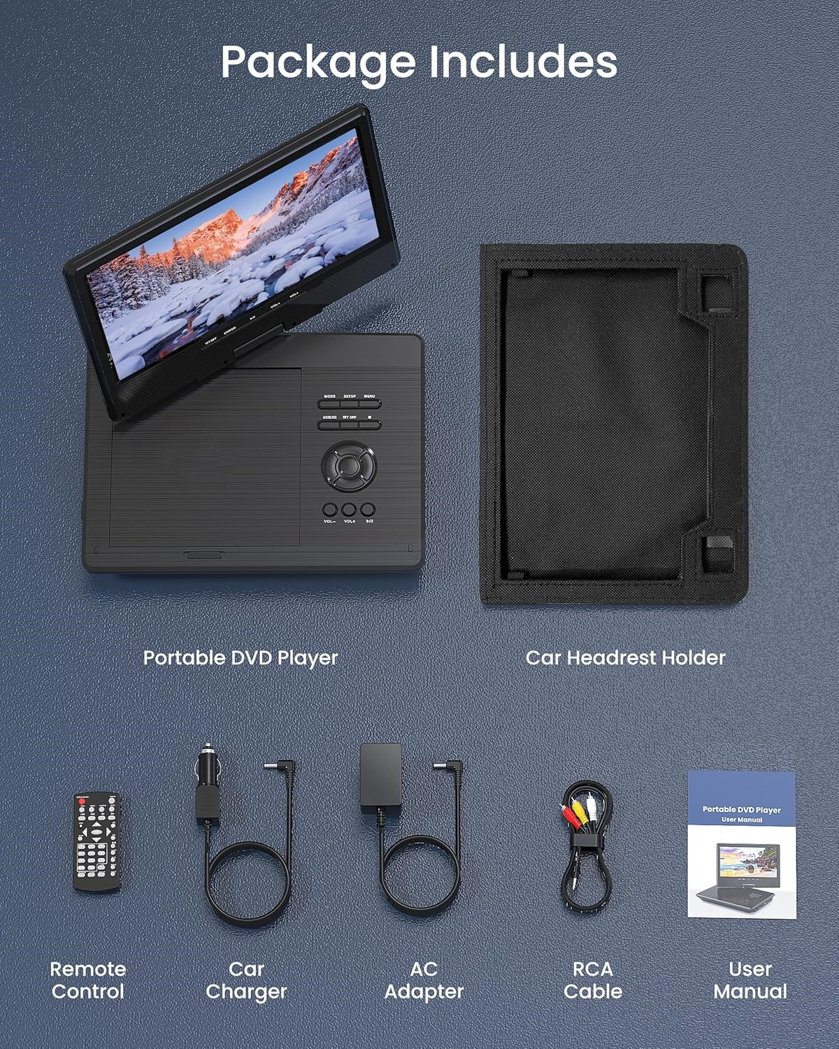 Portable Car Headrest DVD Player