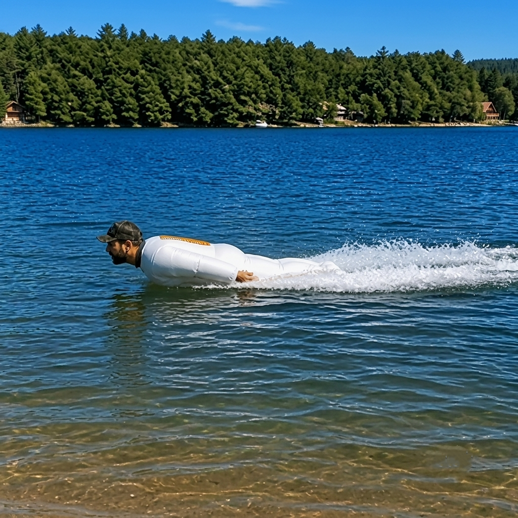 Propeller-Equipped Inflatable Buoyancy Suit – Motorized Aquatic Safety Gear