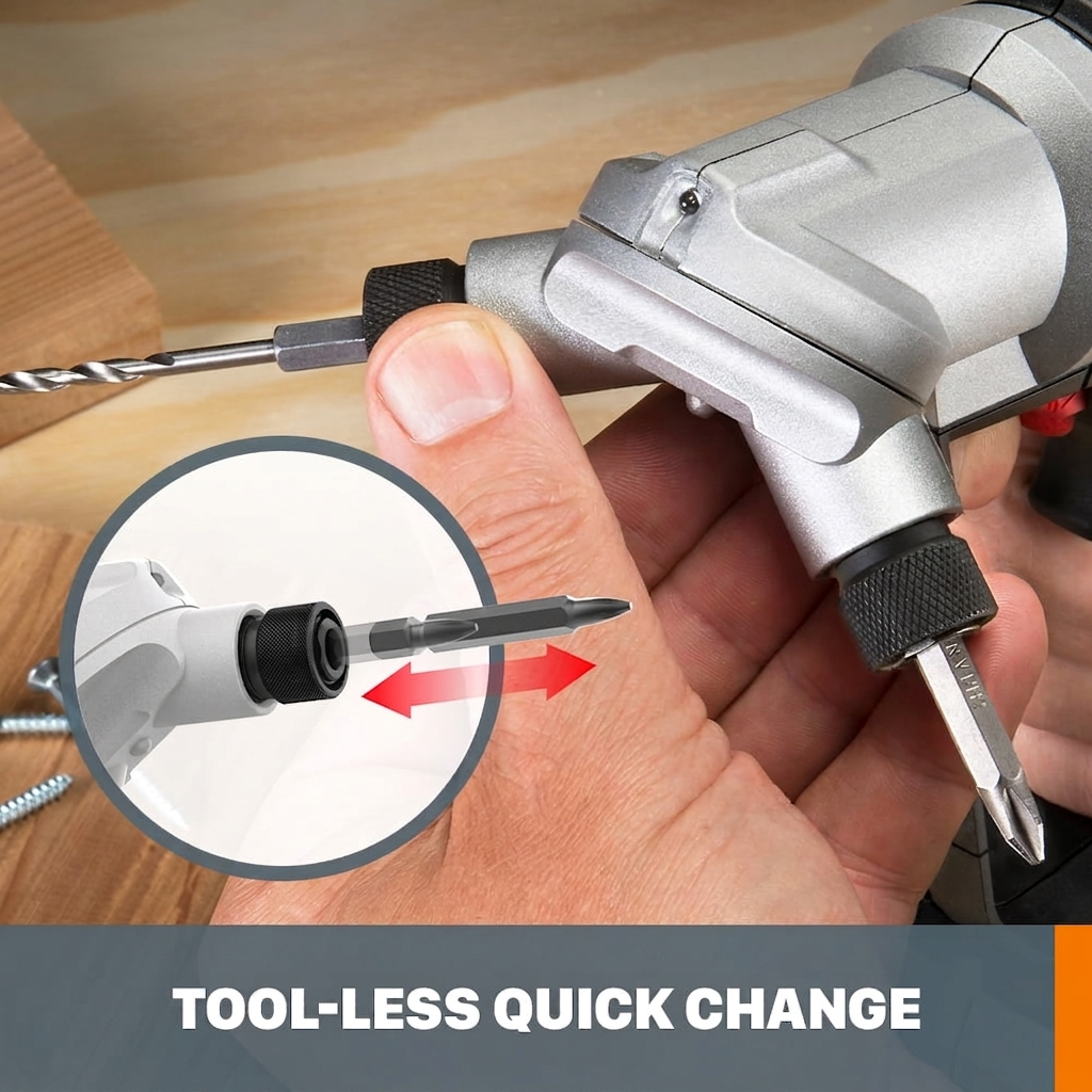 20V Rotating Dual-Chuck Cordless Drill – 2-in-1 Quick-Switch Power Tool Kit