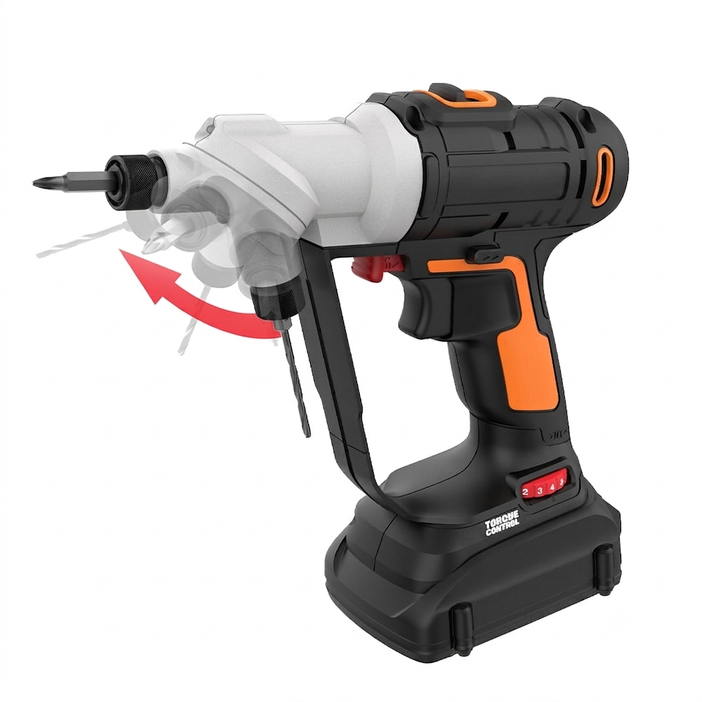 20V Rotating Dual-Chuck Cordless Drill – 2-in-1 Quick-Switch Power Tool Kit