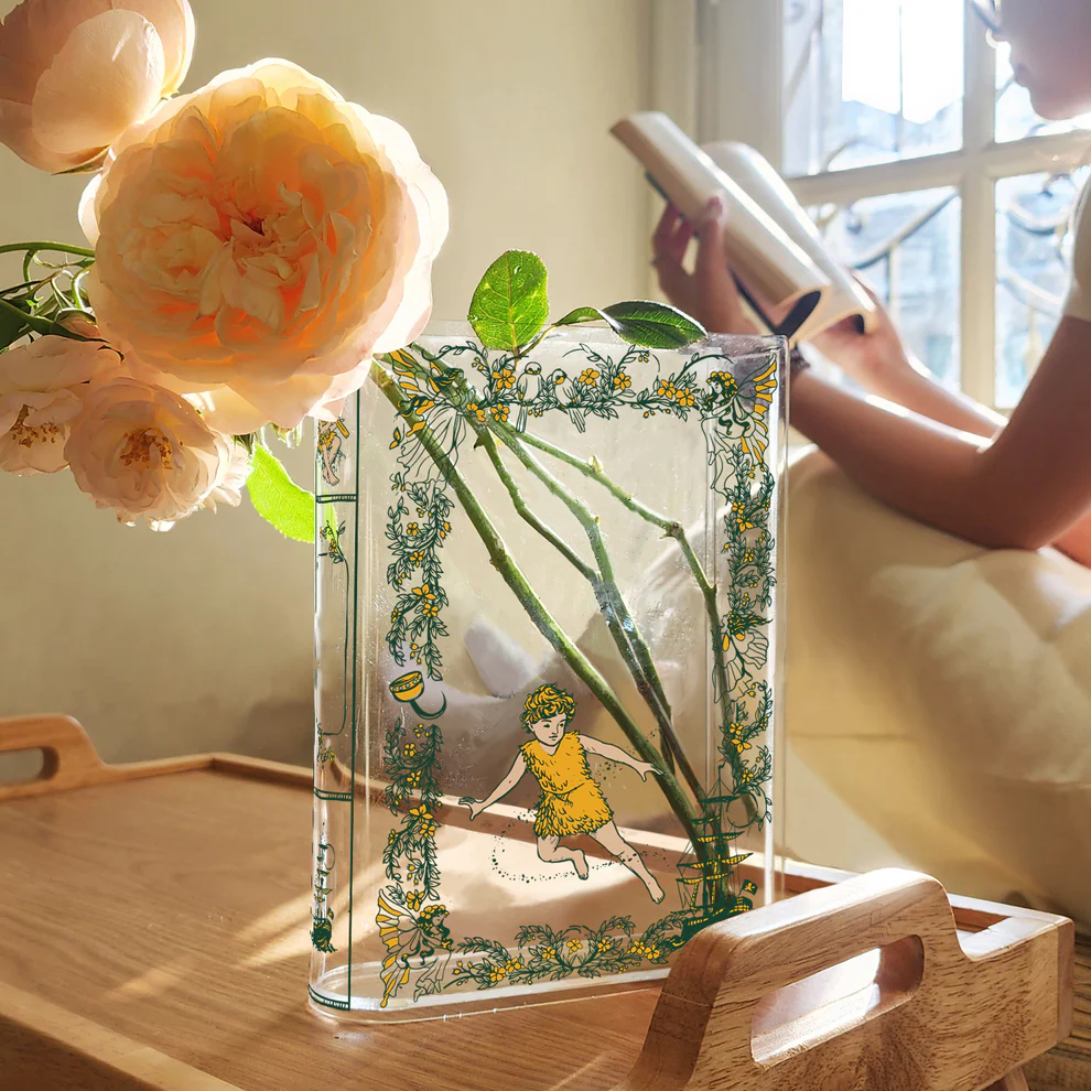 Vintage Storybook Style Acrylic Flower Vase