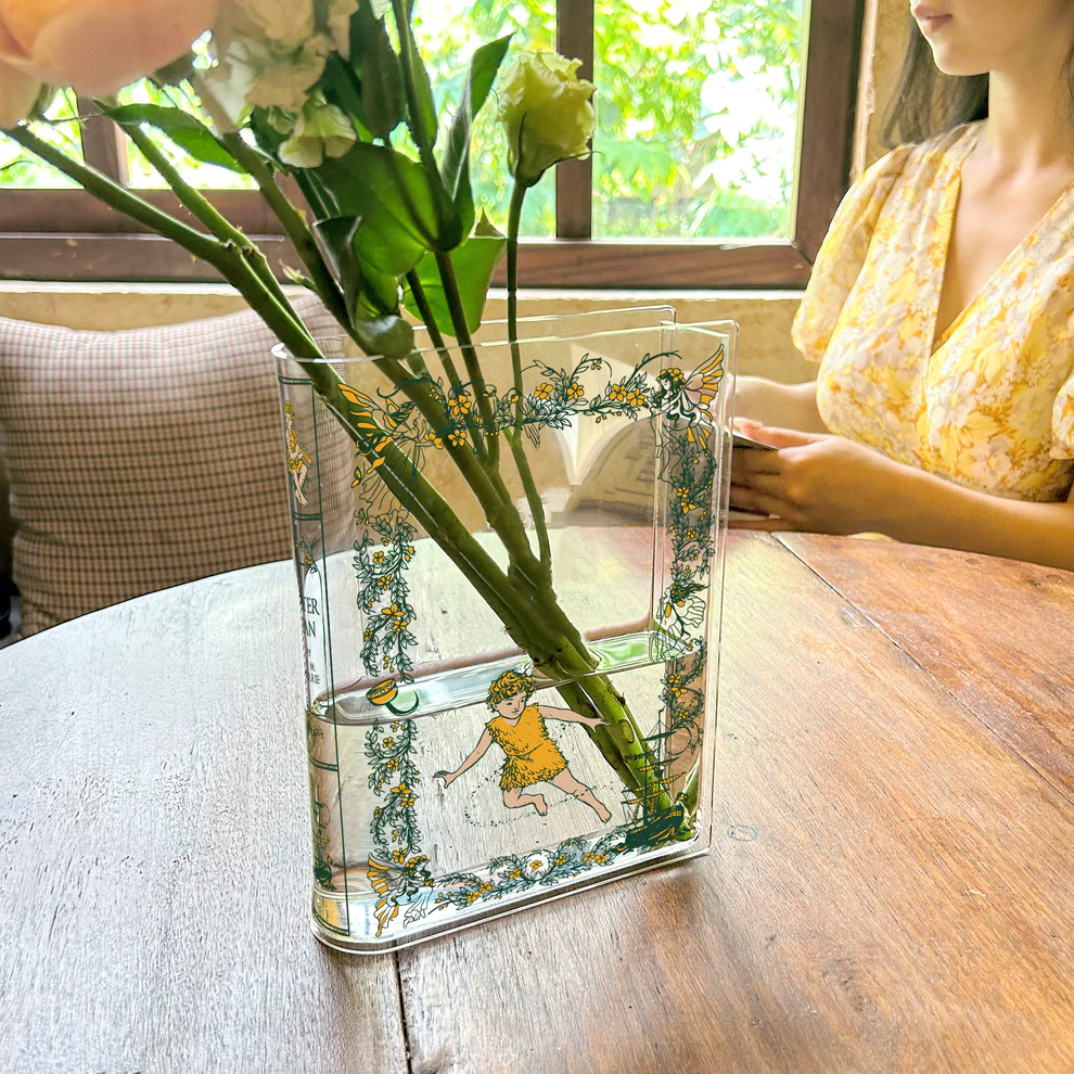 Vintage Storybook Style Acrylic Flower Vase
