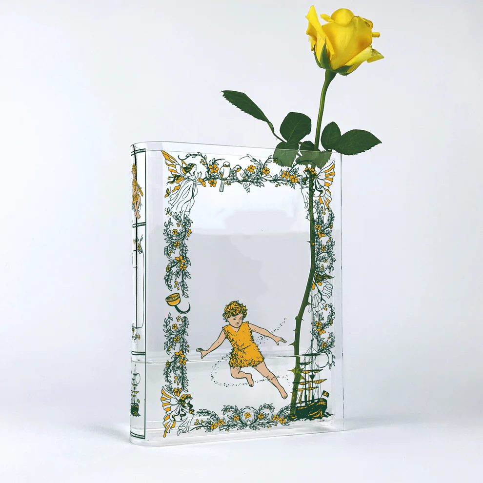 Vintage Storybook Style Acrylic Flower Vase