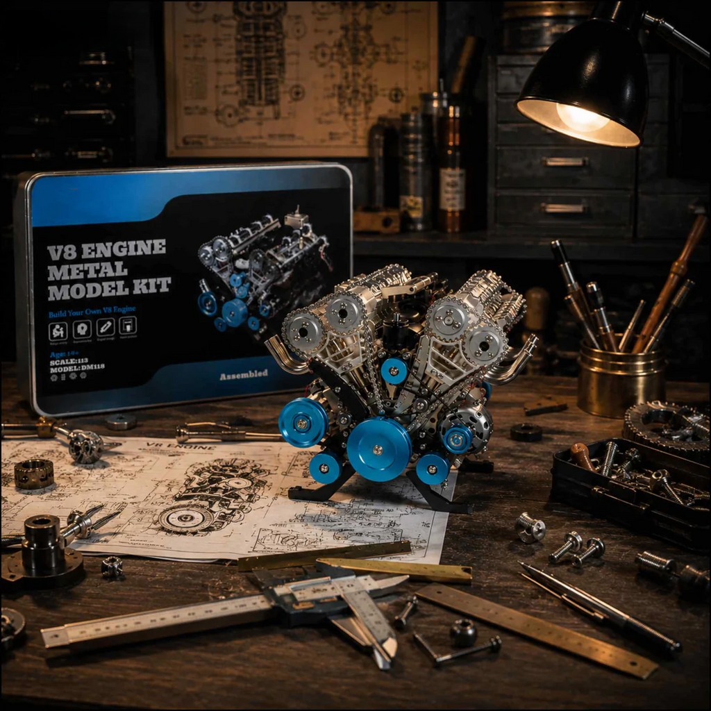 Metal V8 Engine DIY Assembly Model Kit