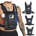 Running chest pack with holster and phone pocket