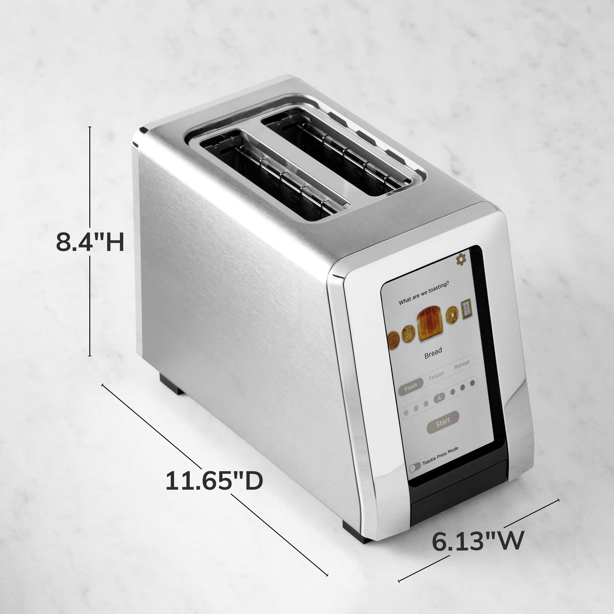 Smart Touchscreen 2-Slice Toaster – 1500W Fast Heating Stainless Steel Bread Toaster for Kitchen