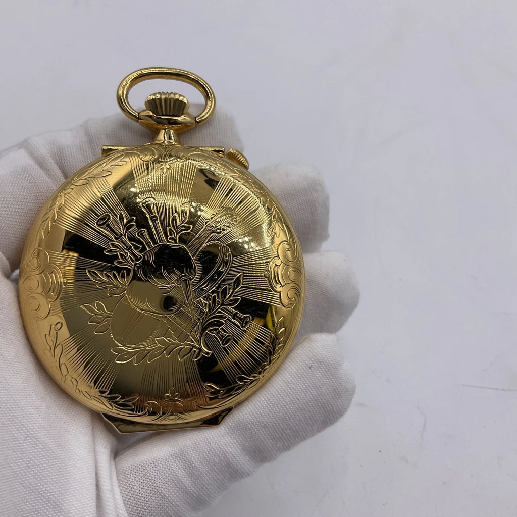 Timeless Treasure: Gold-Tone Musical Pocket Watch