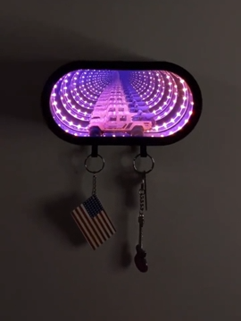 Infinity Mirror Key Holder – LED Wall Organizer for Keys & Decor
